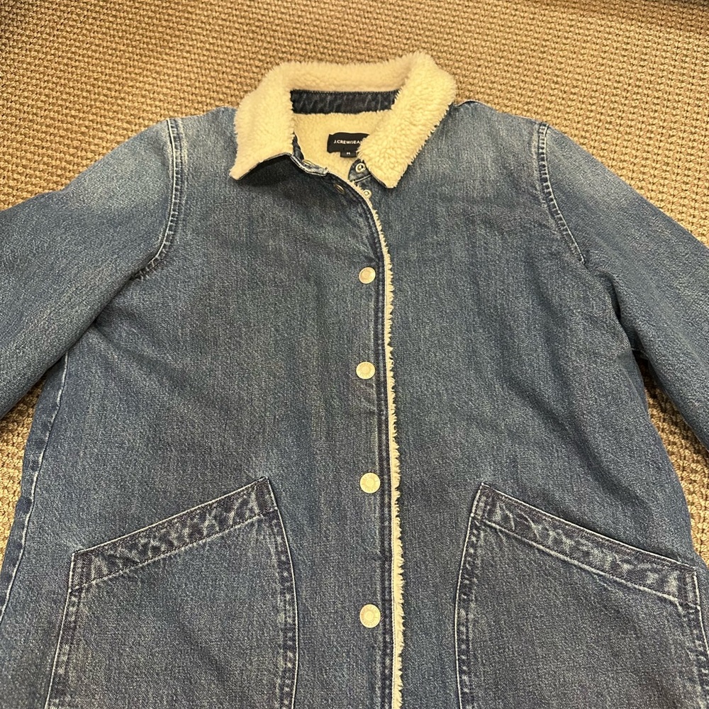 J.Crew Denim Jacket with Sherpa Lining